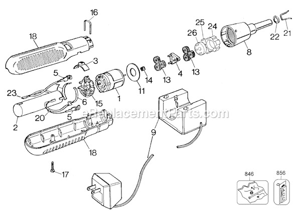 Page A Diagram and Parts List for 9072 Type 2 Black and Decker Electric Drill